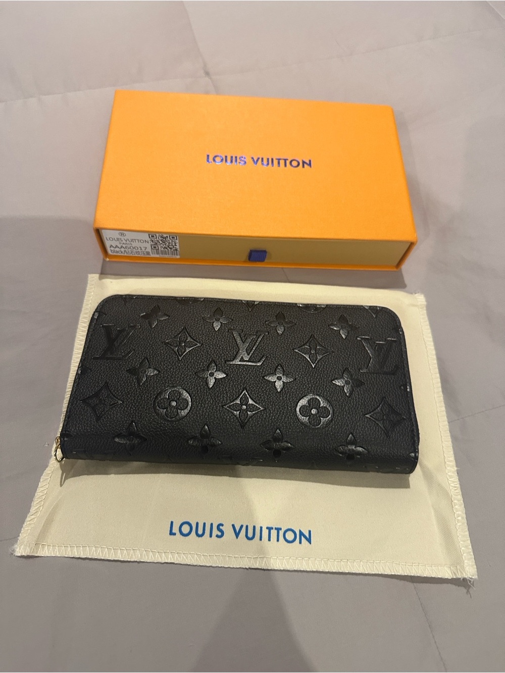 Louis Vuitton Black Monogram Empreinte Zip Wallet